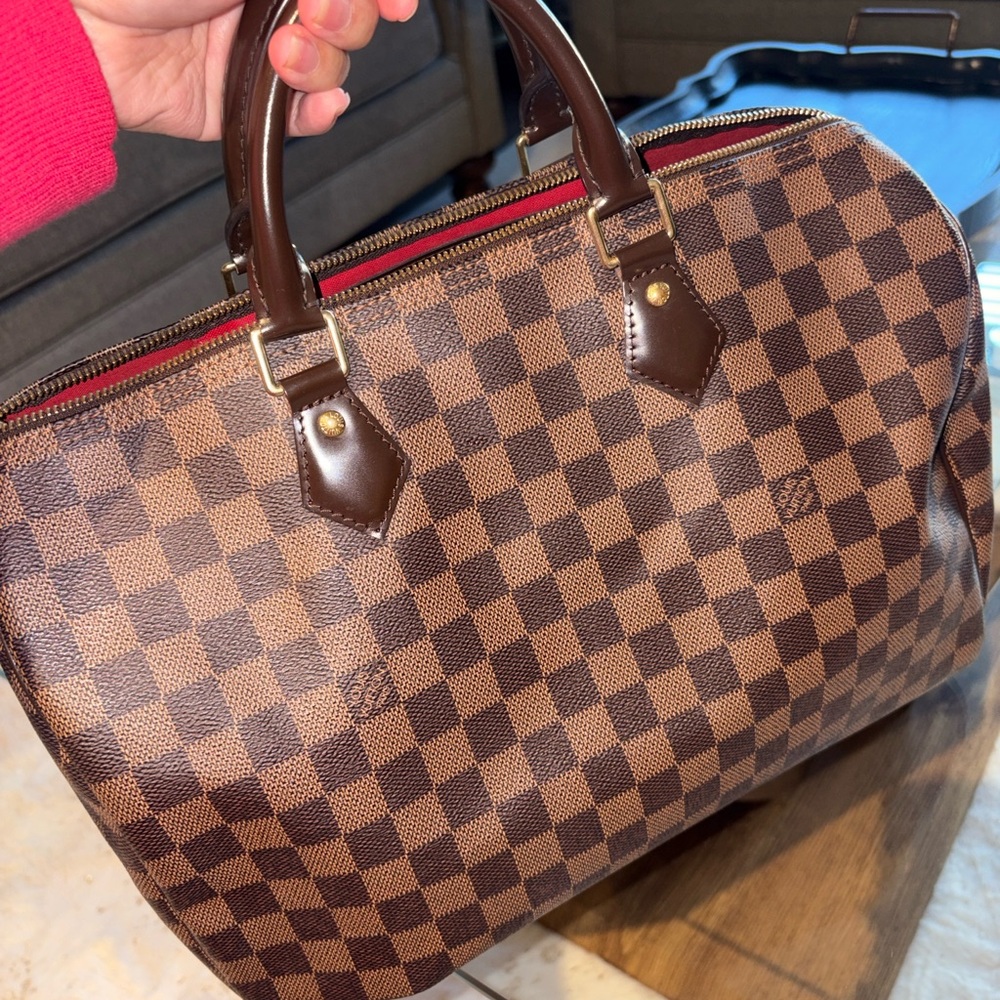 Louis Vuitton Brown Checkered Tote speedy 35”